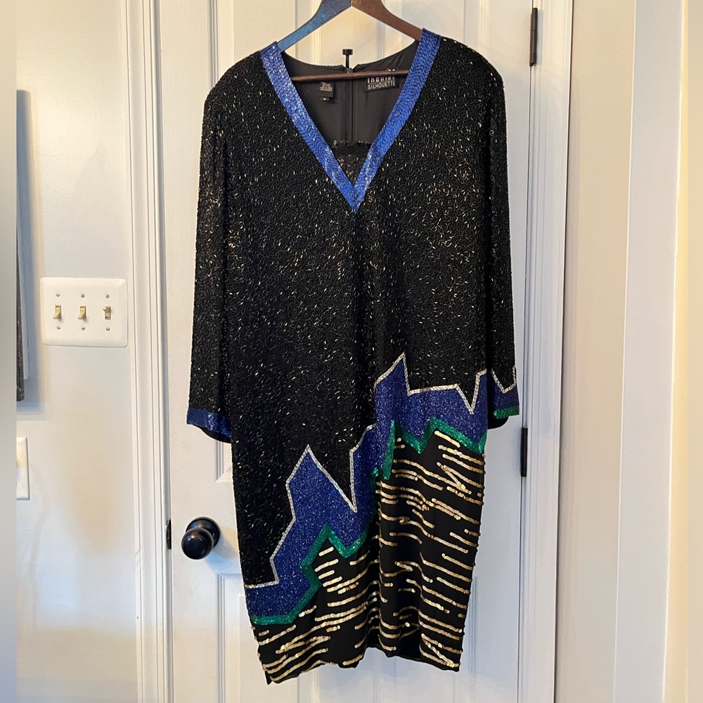 Fabrice Silhouette vintage silk fully beaded dress